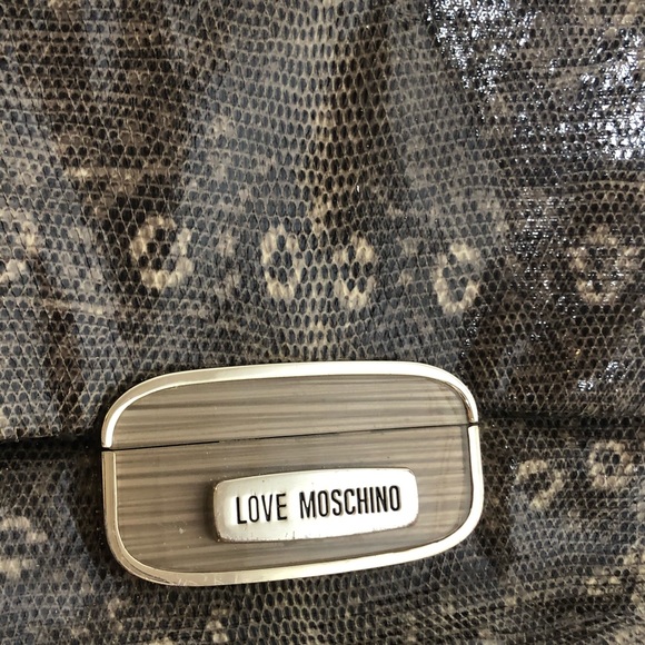 MOSCHINO Authentic Snake Bag Leather Gold - Picture 2 of 5